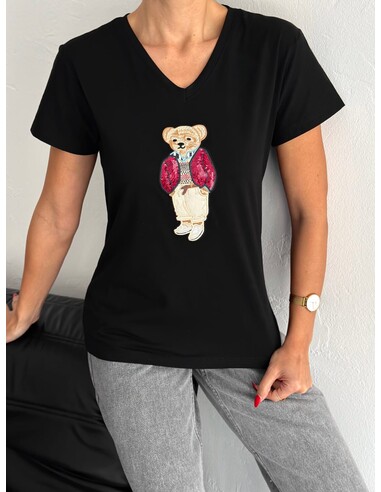 Teddy Bear Ayıcık T-Shirt Siyah