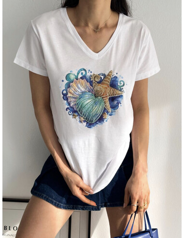 Deniz anası Kadın Pul Payet T-Shirt